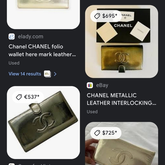 CHANEL GAMAGUCHI GOLD FOLIO WALLET - Picture 7 of 7